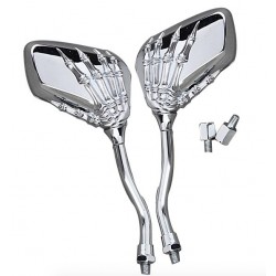 Specchietti moto con lancetta scheletrata - cromo - argento