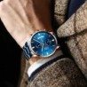 CRRJU - montre bleue de luxe - Quartz - acier inoxydable - étanche