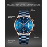 CRRJU - lussuoso orologio blu - Quarzo - acciaio inossidabile - impermeabile