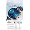 CRRJU - lussuoso orologio blu - Quarzo - acciaio inossidabile - impermeabile