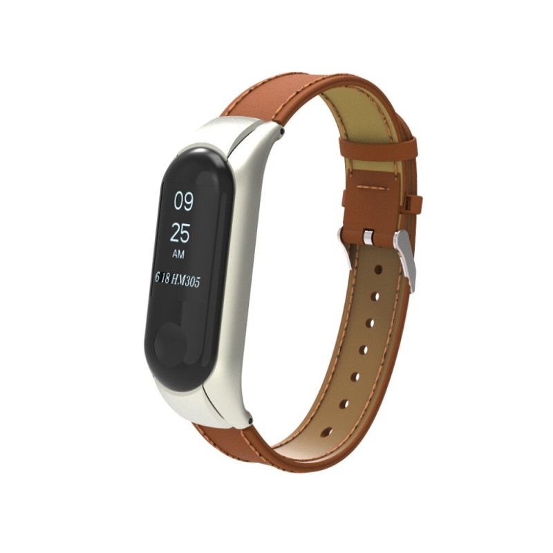 Bracelet en cuir - pour montre Xiaomi Mi Band - 3-4-5-6