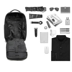OZUKO - sac à dos à la mode - sac pour ordinateur portable 15,6 pouces - antivol - avec rangement pour chaussures - port de char