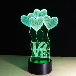 Lampada acrilica 3D - pannello touch - telecomando - LOVE / cuori