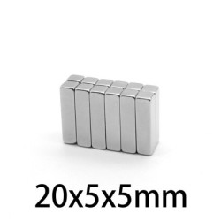 N35 - magnete al neodimio - blocco cuboide forte - 20 mm * 5 mm * 5 mm - 5 - 100 pezzi