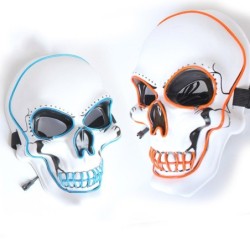 Maschera per il viso a LED - teschio luminoso - Halloween - festival
