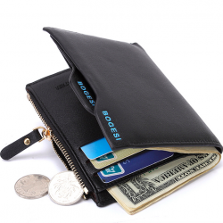 Petit portefeuille pour homme - porte-monnaie avec fermeture éclair - porte-monnaie / porte-cartes de crédit