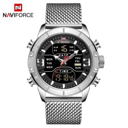 NAVIFORCE - lussuoso orologio sportivo - quarzo - digitale - doppio display analogico - impermeabile