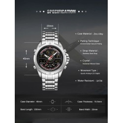 NAVIFORCE - lussuoso orologio al quarzo - analogico - digitale - impermeabile