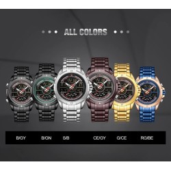 NAVIFORCE - lussuoso orologio al quarzo - analogico - digitale - impermeabile