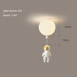 Style nordique - plafonnier en forme de ballon - avec astronaute - LED