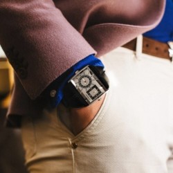 SINOBI - fashionable men's quartz watch - double multiple time zone - leather strapWatches