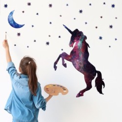 Adesivo murale decorativo - cavallo - unicorno - stelle