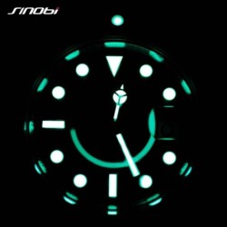 SINOBI - montre à quartz de sport classique - cadran lumineux - acier inoxydable