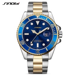 SINOBI - montre à quartz de sport classique - cadran lumineux - acier inoxydable
