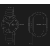 SINOBI - montre à quartz de sport classique - cadran lumineux - acier inoxydable