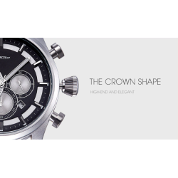 SINOBI - elegant multifunction quartz watch - chronograph - leather strapWatches