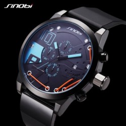 SINOBI - orologio al quarzo alla moda - cinturino in silicone - filo metallico