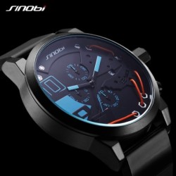 SINOBI - orologio al quarzo alla moda - cinturino in silicone - filo metallico