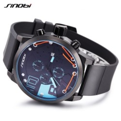 SINOBI - orologio al quarzo alla moda - cinturino in silicone - filo metallico