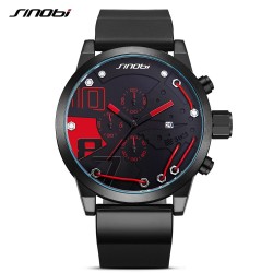 SINOBI - orologio al quarzo alla moda - cinturino in silicone - filo metallico