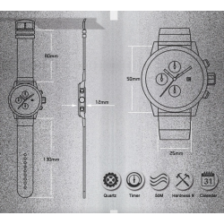 SINOBI - orologio al quarzo alla moda - cinturino in silicone - filo metallico