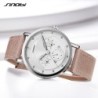 SINOBI - montre à quartz élégante - bracelet en cuir - design visage souriant