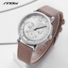 SINOBI - montre à quartz élégante - bracelet en cuir - design visage souriant