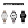 SINOBI - montre à quartz élégante - bracelet en cuir - design visage souriant