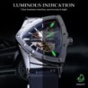 WINNER - orologio sportivo alla moda - cover trasparente - lancette luminose - quadrante a forma di triangolo