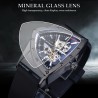 WINNER - orologio sportivo alla moda - cover trasparente - lancette luminose - quadrante a forma di triangolo