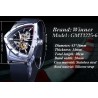 WINNER - orologio sportivo alla moda - cover trasparente - lancette luminose - quadrante a forma di triangolo