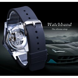 WINNER - orologio sportivo alla moda - cover trasparente - lancette luminose - quadrante a forma di triangolo