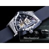 WINNER - orologio sportivo alla moda - cover trasparente - lancette luminose - quadrante a forma di triangolo