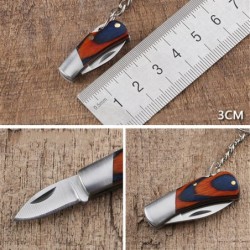 Mini coltellino tascabile pieghevole - con portachiavi - in acciaio inox