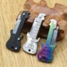 Mini coltellino tascabile - pieghevole - a forma di chitarra - in acciaio inox