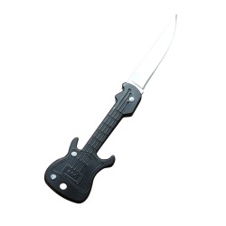Mini coltellino tascabile - pieghevole - a forma di chitarra - in acciaio inox