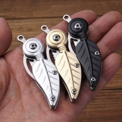 Mini coltellino tascabile pieghevole - acciaio inox - a forma di foglia