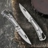 Mini coltello pieghevole - con moschettone - in acciaio inox