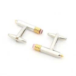 Stylish silver cufflinks - pencil shapeCufflinks