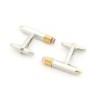 Stylish silver cufflinks - pencil shapeCufflinks