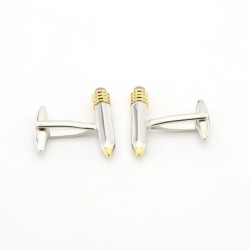 Stylish silver cufflinks - pencil shapeCufflinks
