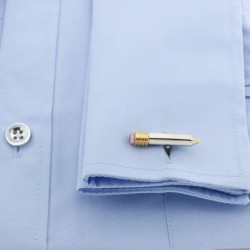 Stylish silver cufflinks - pencil shapeCufflinks