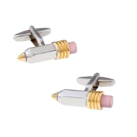 Stylish silver cufflinks - pencil shapeCufflinks