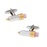 Stylish silver cufflinks - pencil shapeCufflinks