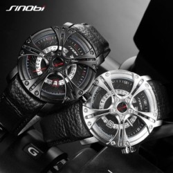 SINOBI - fashionable creative quartz watch - waterproof - leather strapWatches