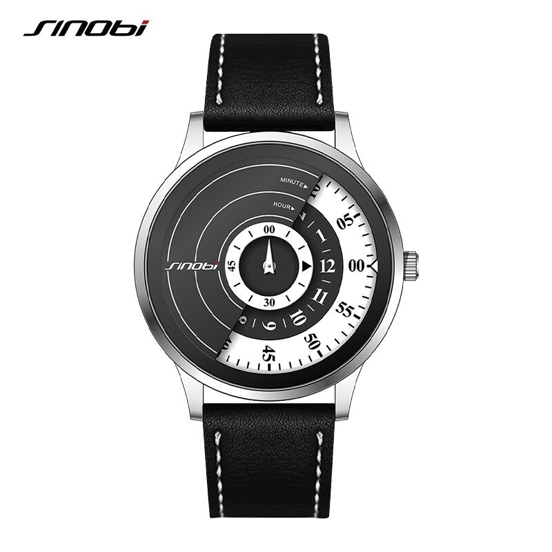 SINOBI - creative stylish quartz watch - leather strapWatches