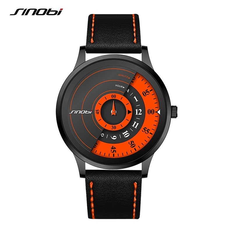 SINOBI - orologio al quarzo creativo ed elegante - cinturino in pelle