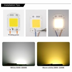 COB LED chip - smart IC - 220V 240V - 10W - 20W - 30W - 50W - 70W - 100W 150W - 6 piecesLED chips