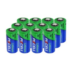 PKCELL - CR123A Li-MnO2 lithium battery - 1500mAh - 3V - 12 pieces