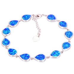 Bracciale alla moda - con opale blu a forma di goccia d'acqua